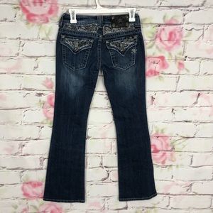 Miss me rhinestone flap pockets bootcut jeans